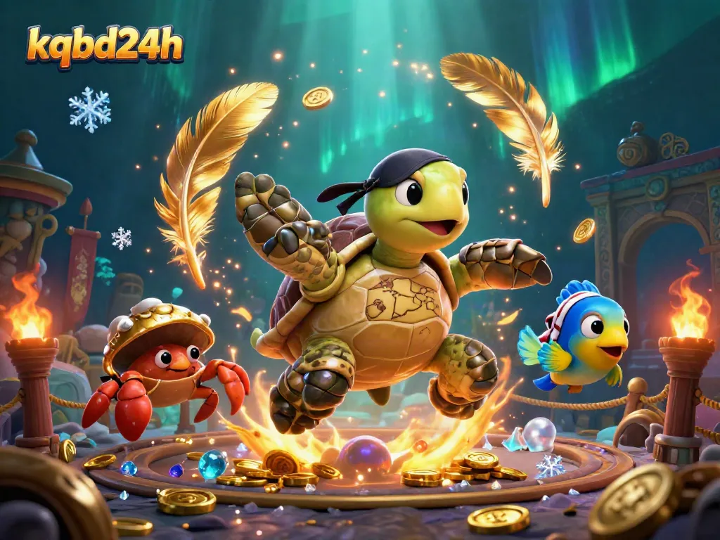 Betting on thrilling moments at kqbd24h with a pirate turtle and treasures in an exciting casino twist.