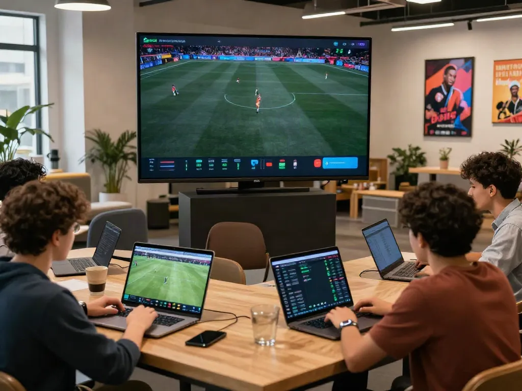 Sports betting enthusiasts engaging with WWBOLA's interactive platform showcasing live match odds.