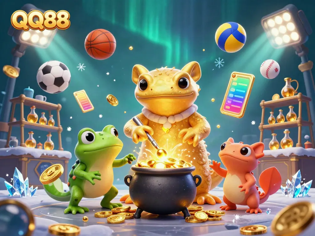 Experience thrilling gameplay with QQ88, featuring unique alchemical characters amidst exciting sports elements.