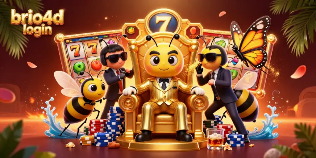 Experience thrill and excitement with brio4d login in this vibrant slot-themed 3D illustration.