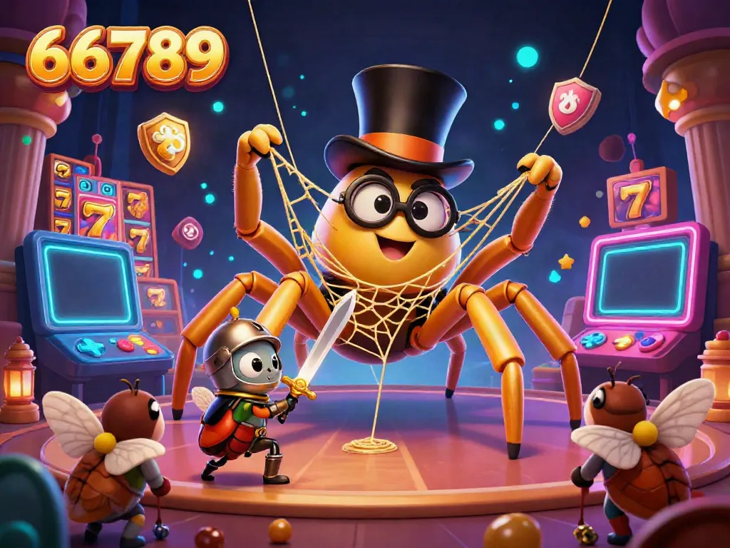 Experience thrilling gameplay at 66789 with a dynamic casino scene featuring vibrant slot machines and captivating characters.