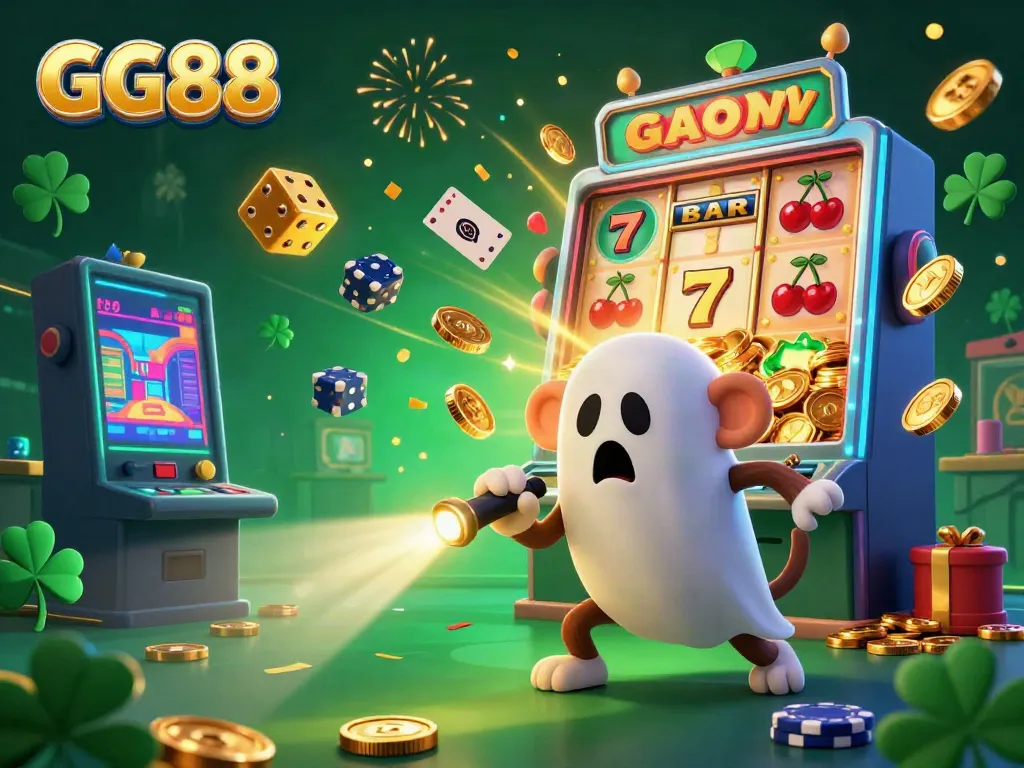 Experience the vibrant gaming atmosphere of GG88 featuring dynamic characters and golden casino elements.
