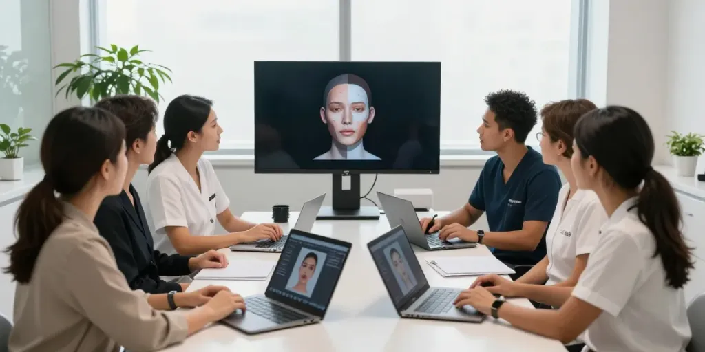 Exploring Alternatives to QOVES with professional beauty analysts in a modern clinic.