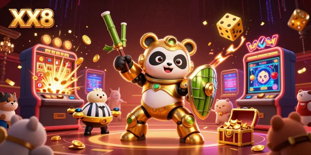 Engage in thrilling gameplay at XX8, featuring a vibrant 3D casino atmosphere filled with excitement and energy.